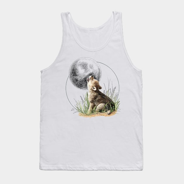 Little wolf and moon Tank Top by Chiffa